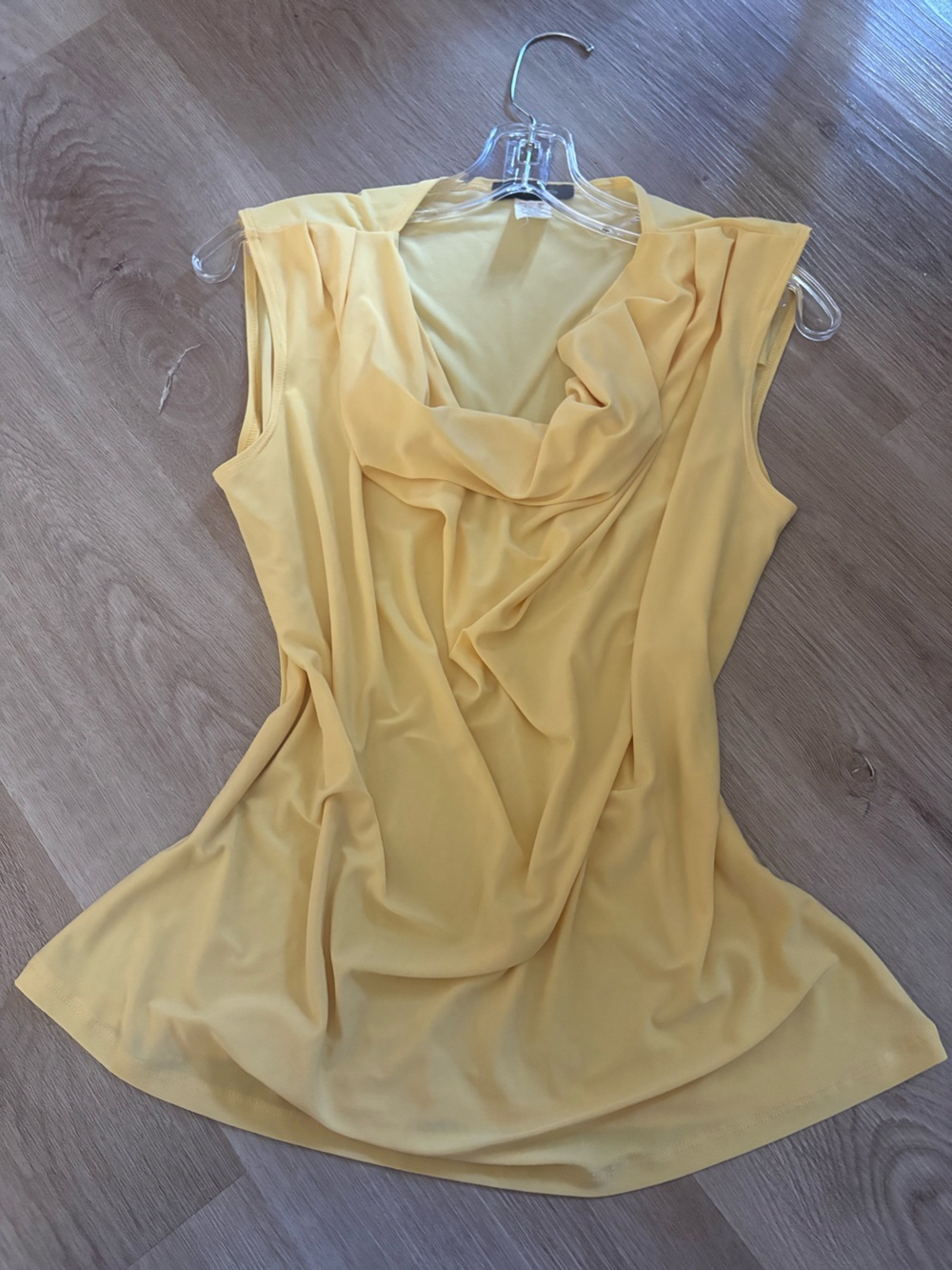 Vintage Butter Yellow Y2K Cowl Neck Tank Top by Jennie & Marlis